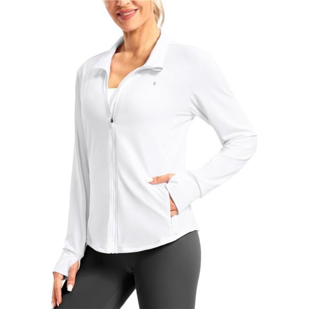 Women Sun Protection Jacket UPF 50 Lightweight Athletic Zip Up Hiking Workout